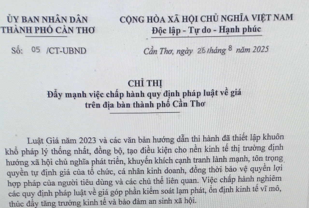Đẩy mạnh việc chấp hành quy định pháp luật về giá  trên địa bàn thành phố Cần Thơ