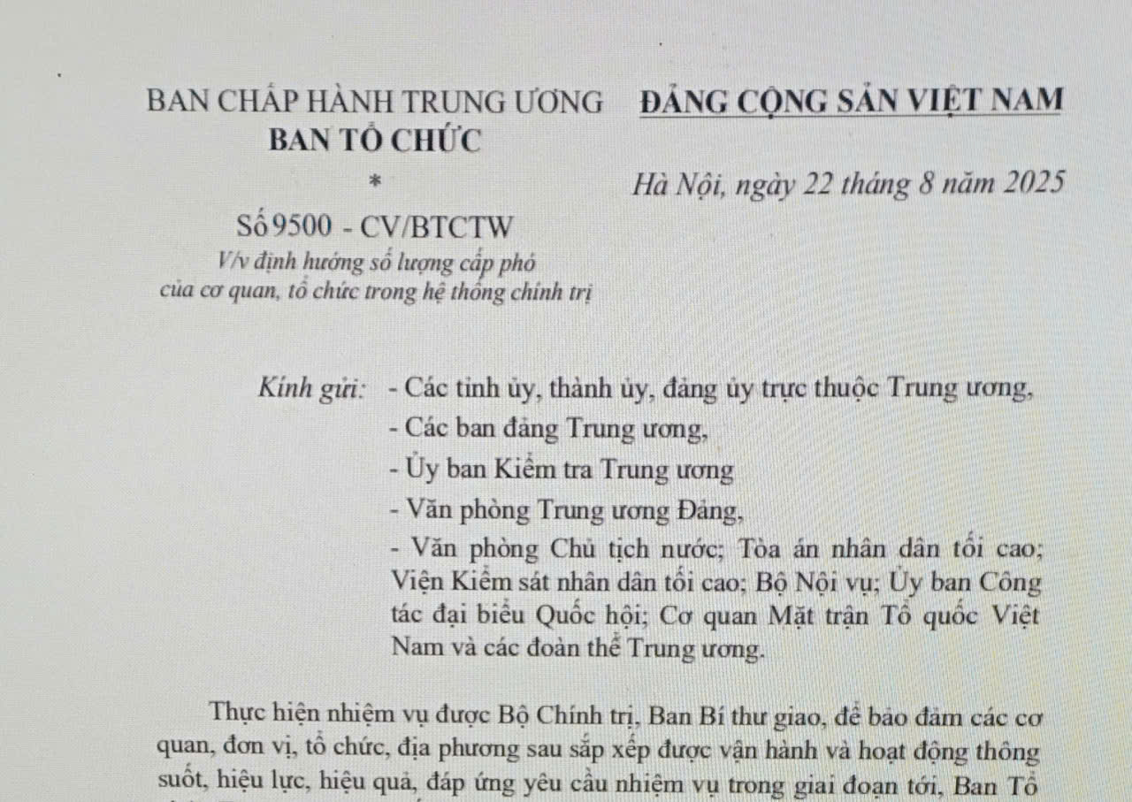 Định hướng số lượng Phó Chủ tịch HĐND,  Phó Chủ tịch UBND tỉnh, thành phố sau sáp nhập