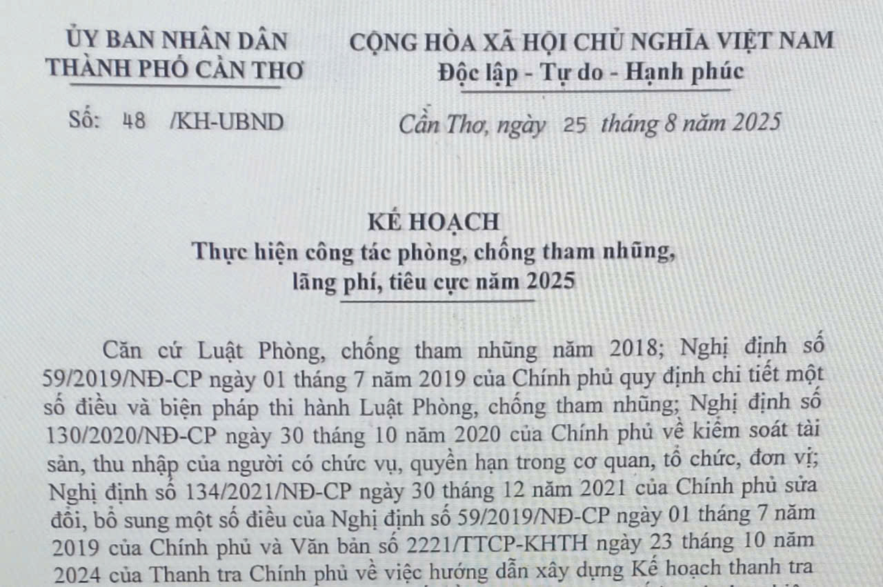 Thực hiện công tác phòng, chống tham nhũng, lãng phí, tiêu cực năm 2025