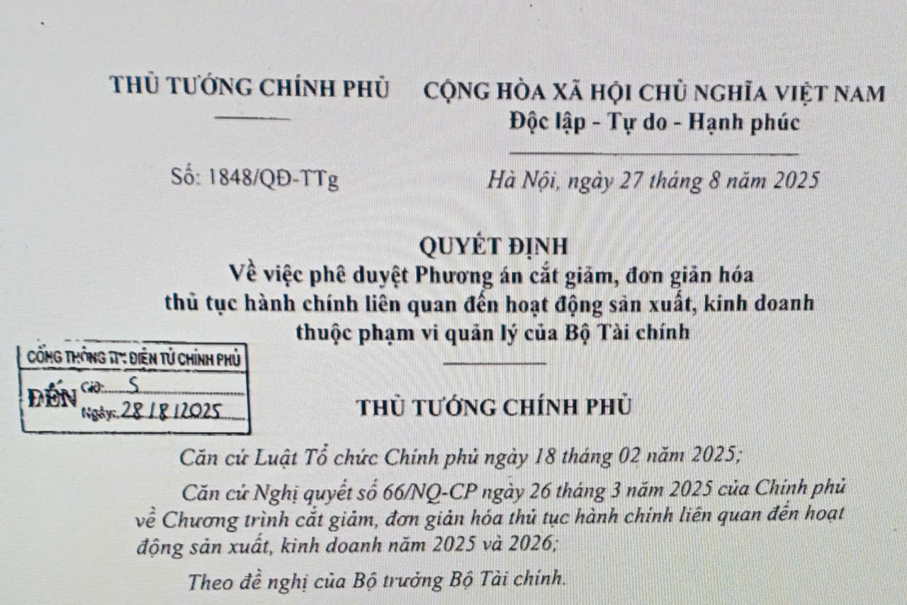 Phương án cắt giảm, đơn giản hóa TTHC lĩnh vực thuế