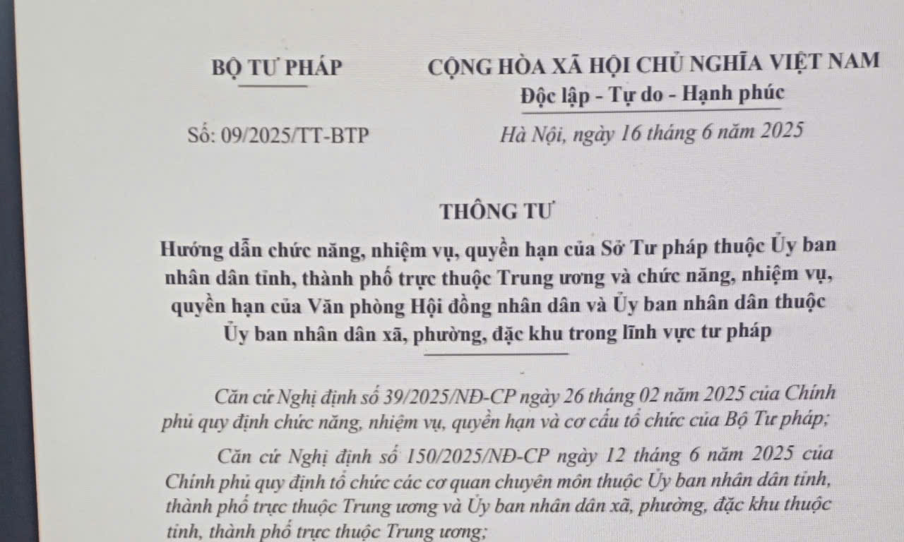 Nhiệm vụ và quyền hạn của Sở Tư pháp về hành chính tư pháp