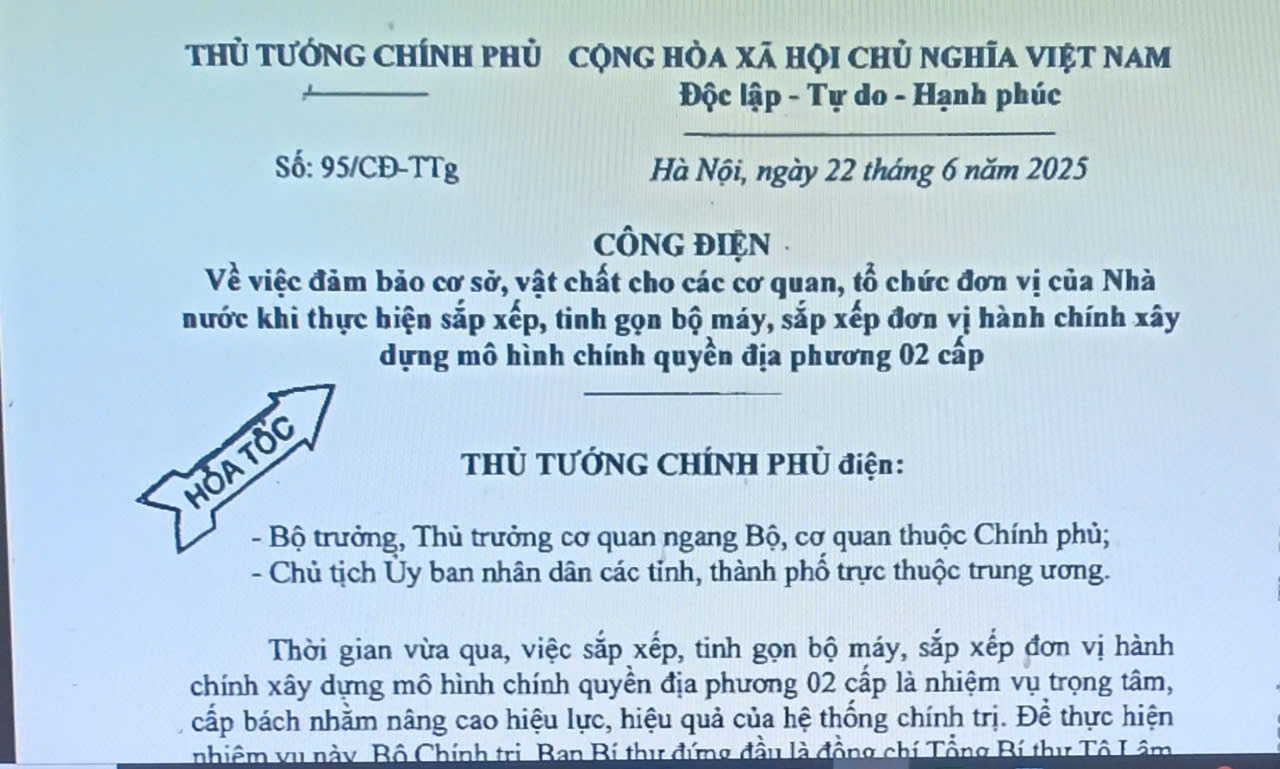 Bảo đảm cơ sở, vật chất khi sắp xếp bộ máy, sắp xếp đơn vị hành chính