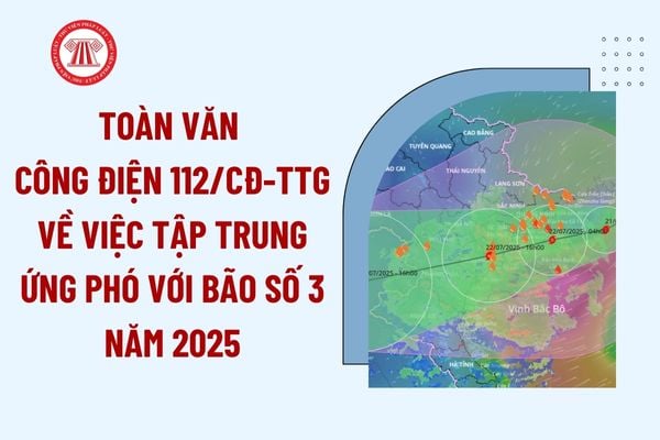 Thủ tướng Chính phủ ban hành Công điện tập trung ứng phó với bão số 3 năm 2025