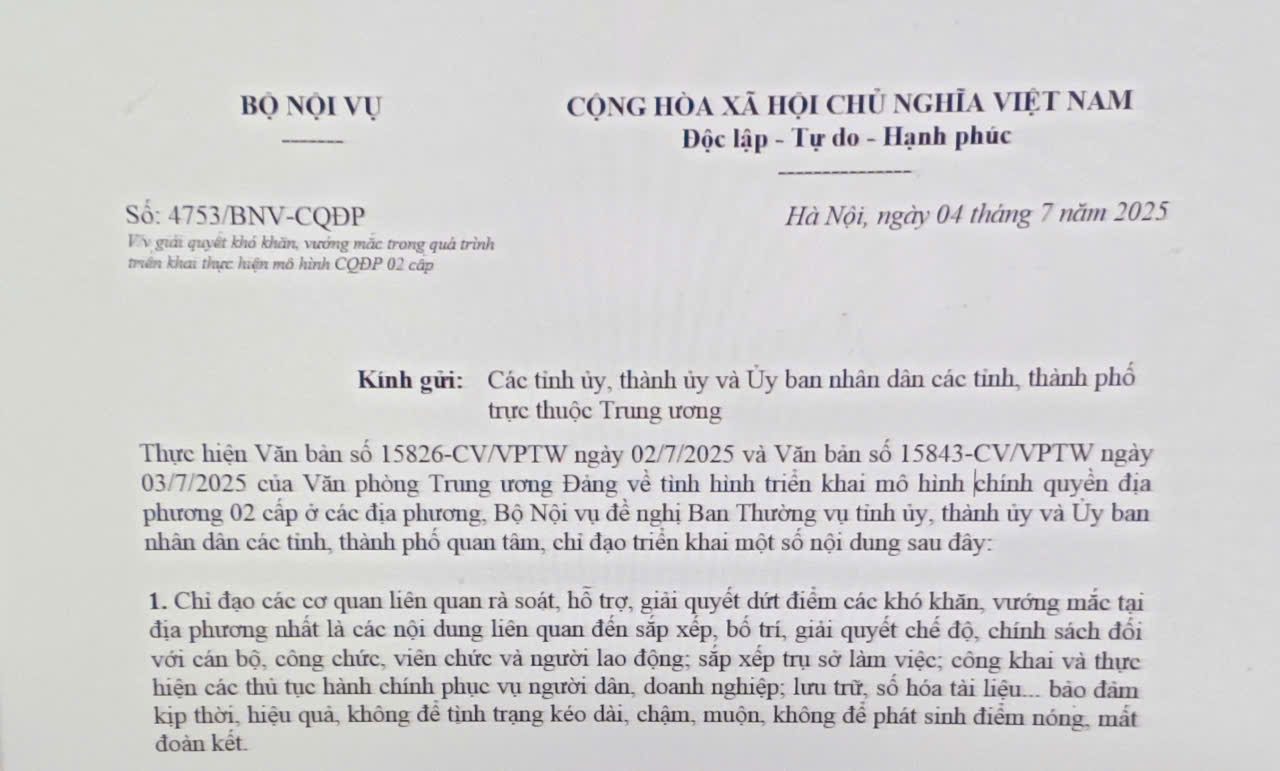 Giải quyết các khó khăn, vướng mắc trong quá trình triển khai thực hiện mô hình chính quyền địa phương hai cấp