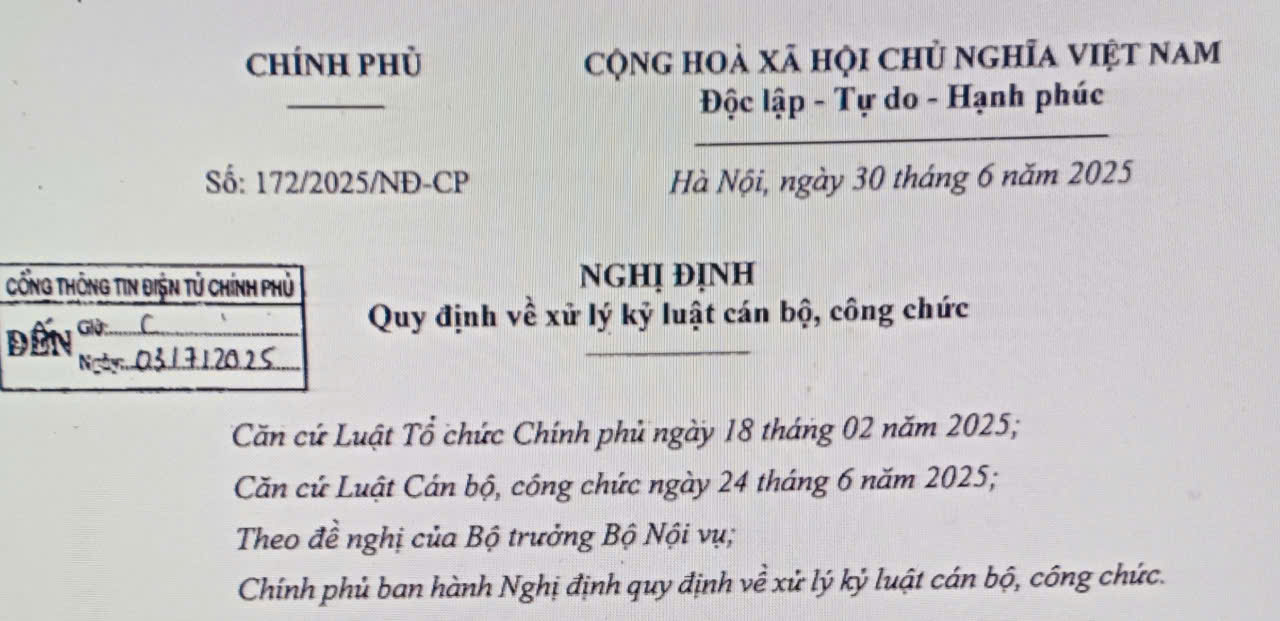 Quy định về xử lý kỷ luật cán bộ, công chức