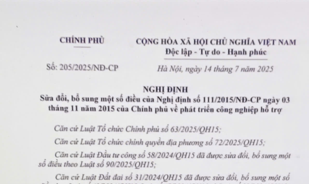 Sửa đổi Nghị định 111/2015/NĐ-CP phát triển công nghiệp hỗ trợ