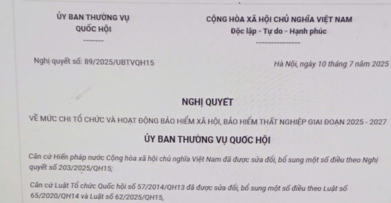 Mức chi tổ chức và hoạt động bảo hiểm xã hội, bảo hiểm thất nghiệp giai đoạn 2025 – 2027 