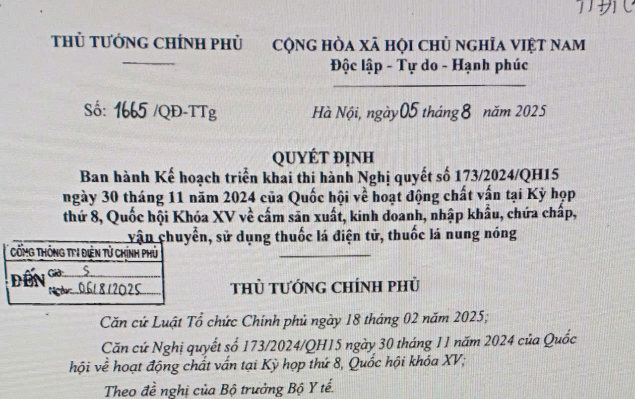 Cấm sản xuất, kinh doanh, sử dụng thuốc lá điện tử, thuốc lá nung nóng