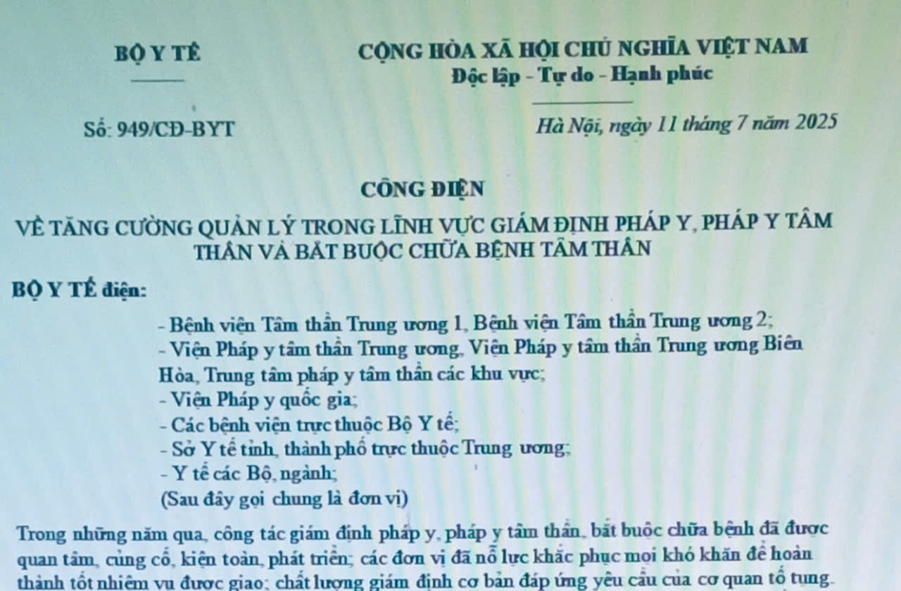 Tăng cường quản lý trong lĩnh vực giám định pháp y, pháp y tâm thần và bắt buộc chữa bệnh tâm thần