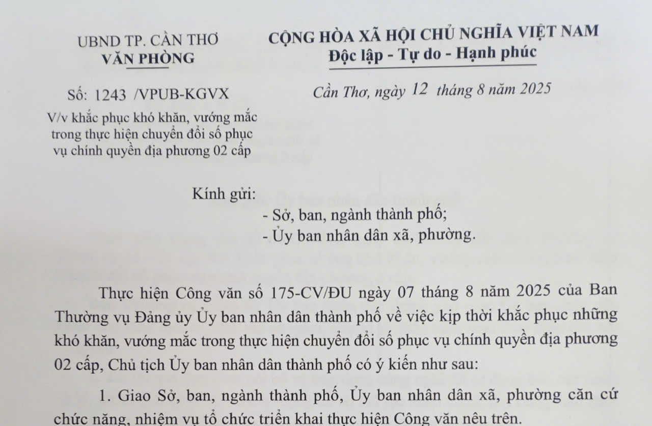 Khắc phục khó khăn, vướng mắc trong thực hiện chuyển đổi số phục vụ chính quyền địa phương 02 cấp