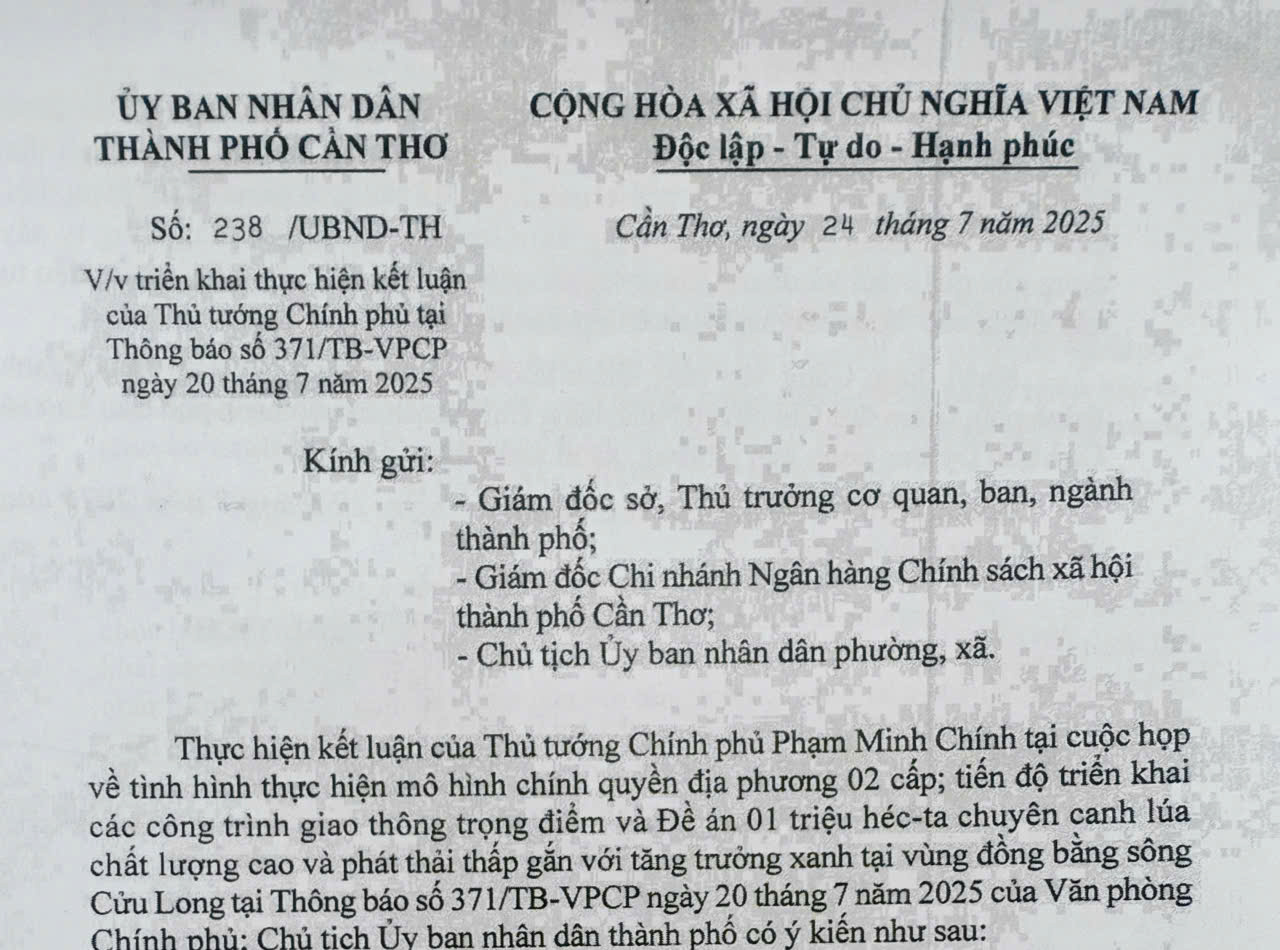 Triển khai thực hiện kết luận của Thủ tướng Chính phủ tại Thông báo số 371/TB-VPCP 