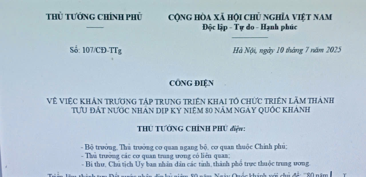  Khẩn trương tập trung triển khai tổ chức Triển lãm thành tựu Đất nước nhân dịp kỷ niệm 80 năm Ngày Quốc khánh