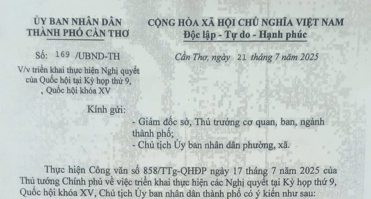 Triển khai thực hiện Nghị quyết của Quốc hội tại Kỳ họp thứ 9, Quốc hội khóa XV