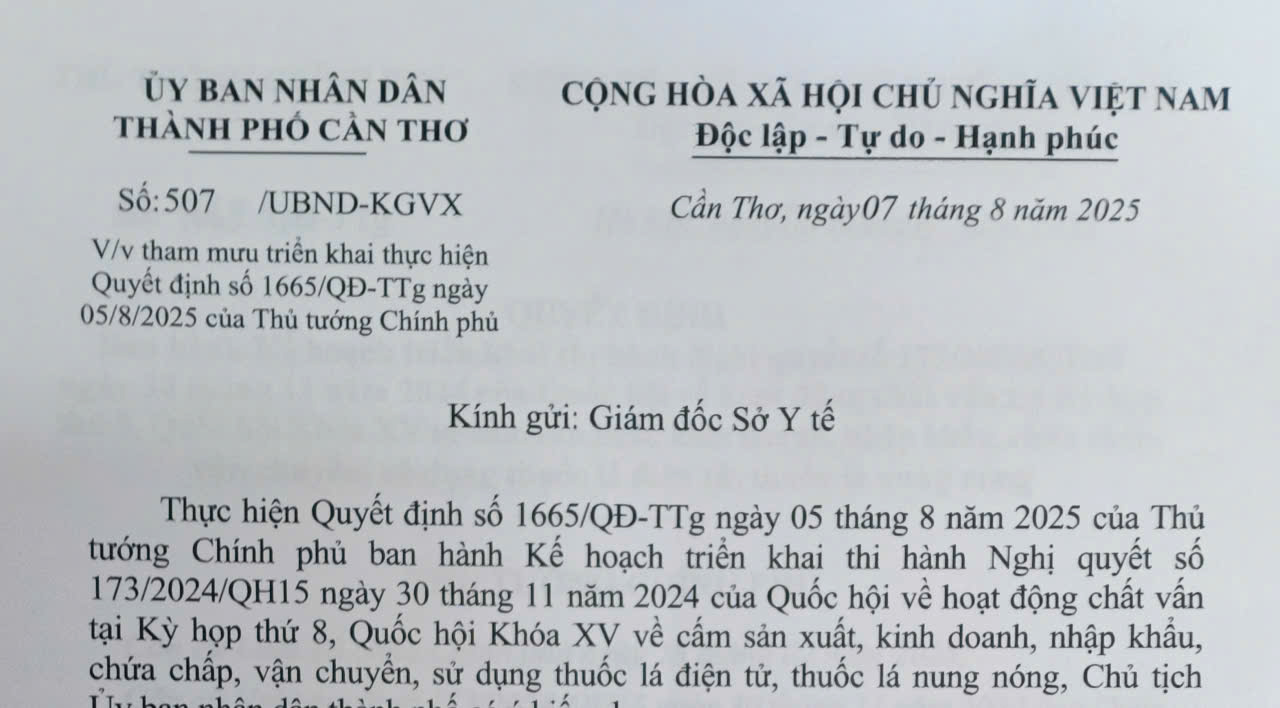 Triển khai thực hiện Quyết định số 1665/QĐ-TTg ngày 05/8/2025 của Thủ tướng Chính phủ