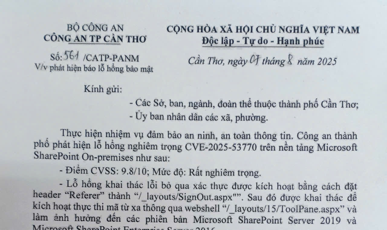 Phát hiện báo lỗ hổng bảo mật