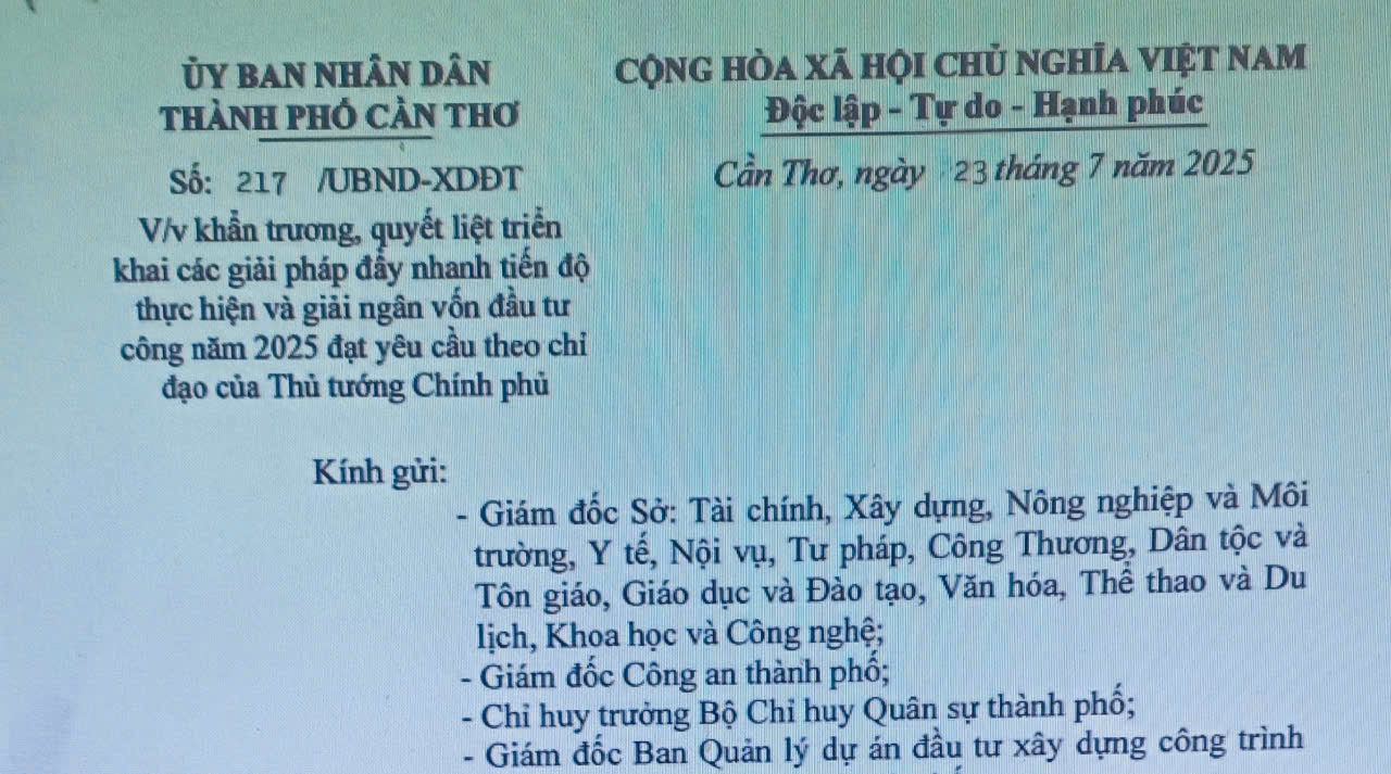 Khẩn trương, quyết liệt triển khai các giải pháp đẩy nhanh tiến độ thực hiện và giải ngân vốn đầu tư công năm 2025 đạt yêu cầu theo chỉ đạo của Thủ tướng Chính phủ