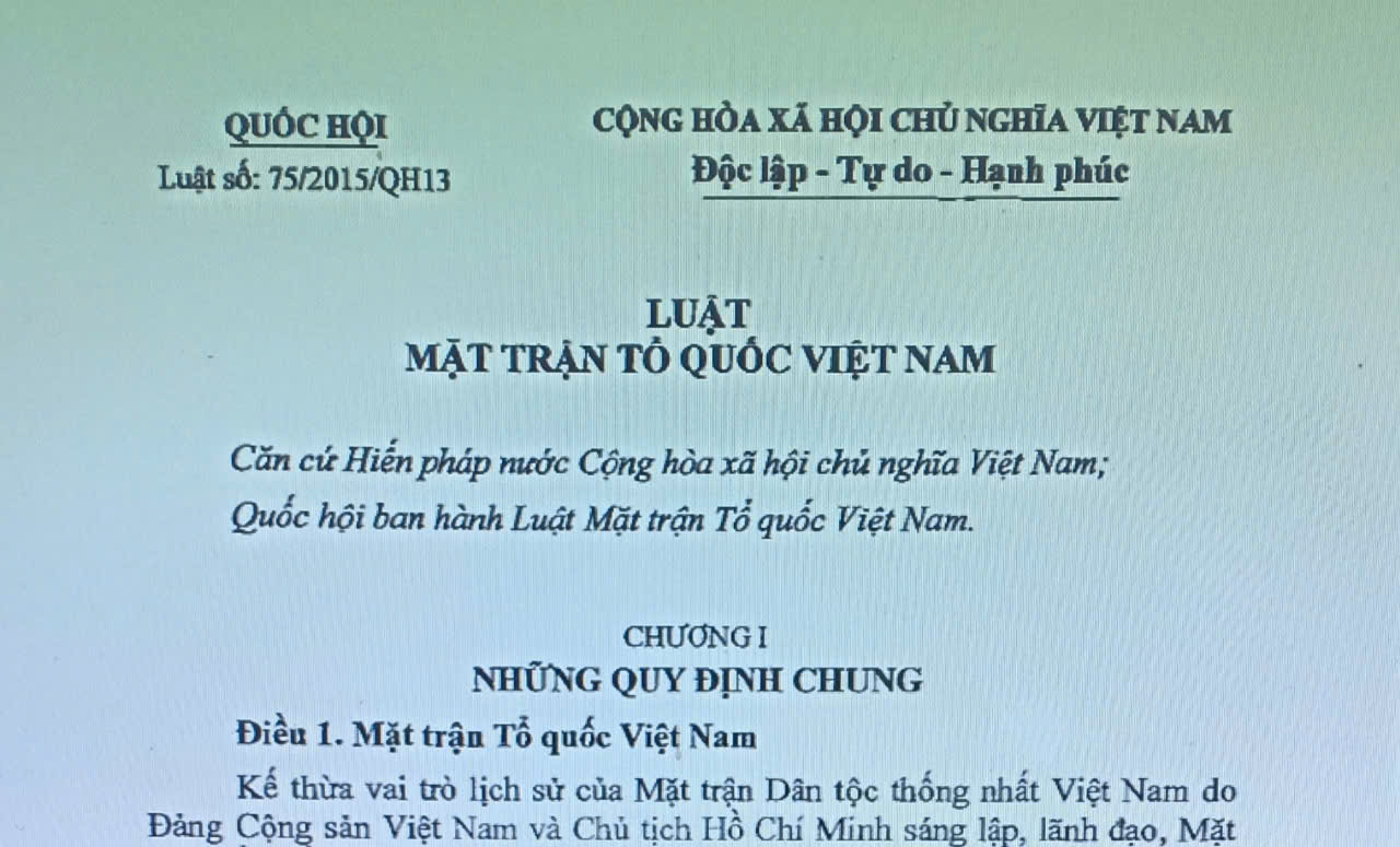 Luật số 97/2025/QH15 sửa đổi Luật Mặt trận Tổ quốc Việt Nam, Luật Công đoàn, Luật Thực hiện dân chủ ở cơ sở
