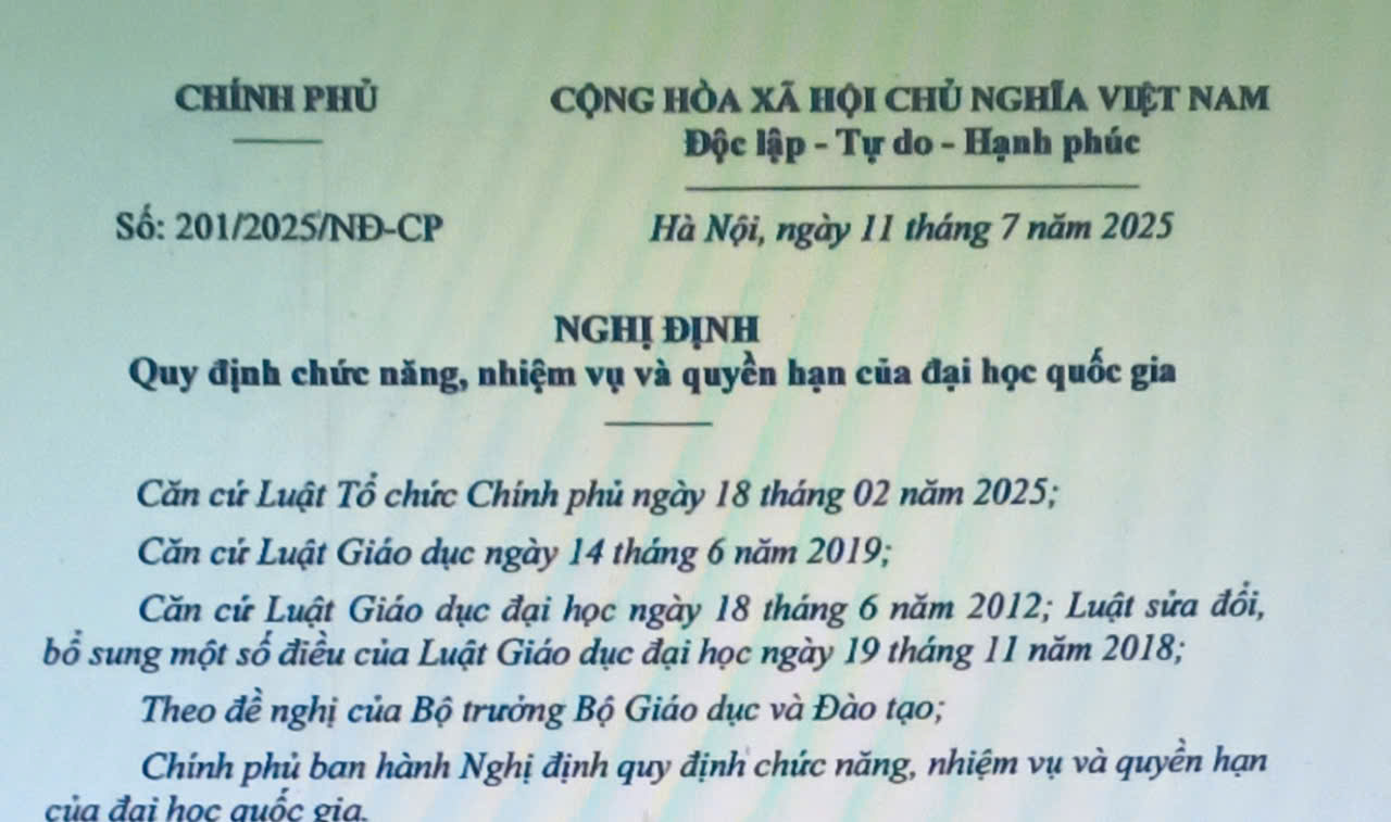 Chức năng, nhiệm vụ và quyền hạn của Đại học quốc gia