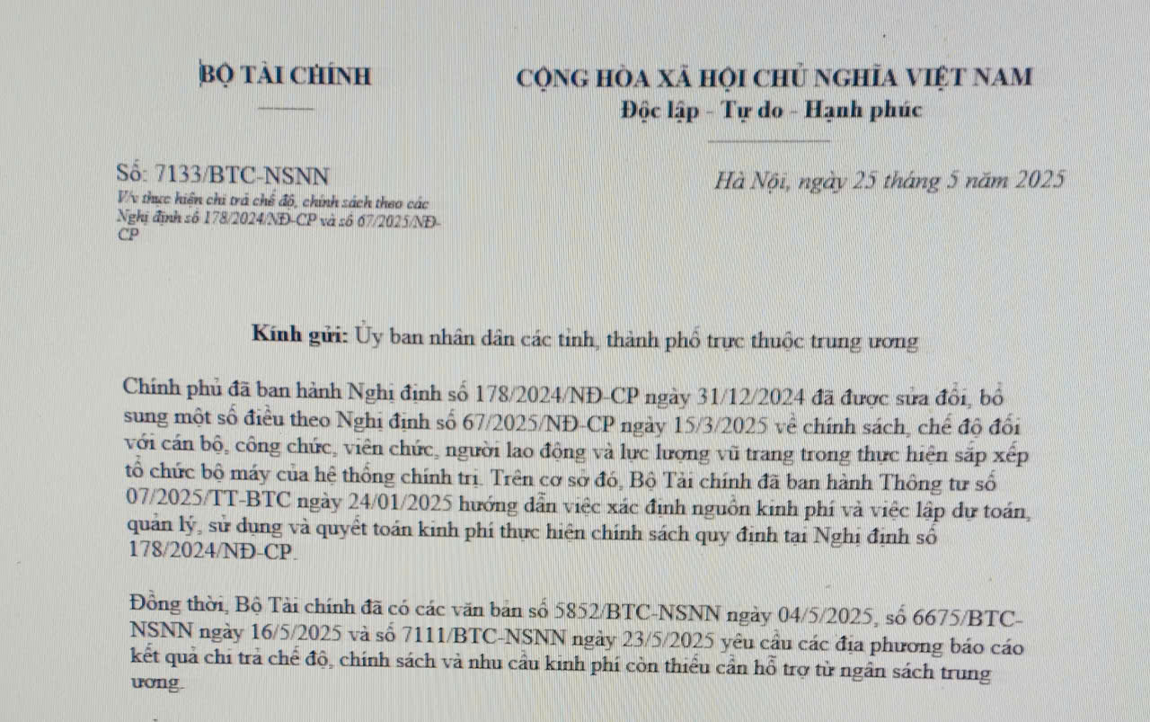 Thực hiện chi trả chính sách theo Nghị định 178/2024/NĐ-CP và Nghị định 67/2025/NĐ-CP