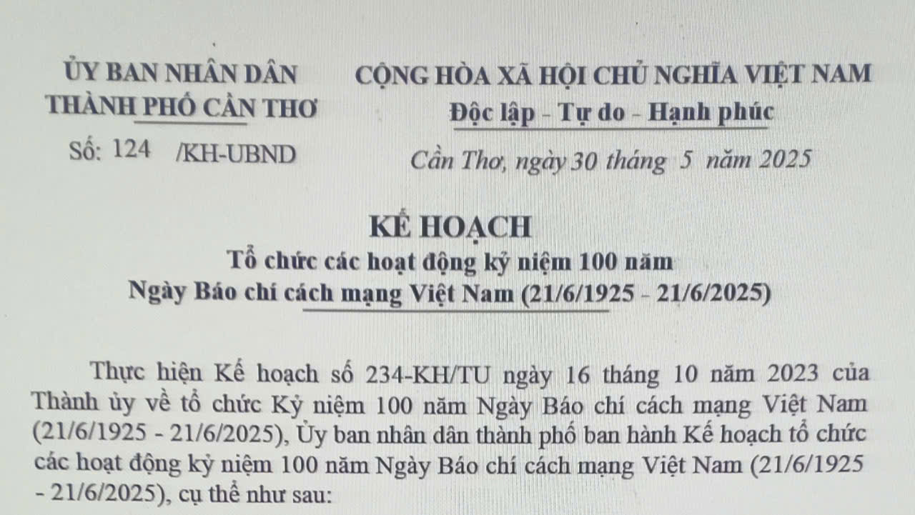 Kế hoạch tổ chức các hoạt động kỷ niệm 100 năm Ngày Báo chí cách mạng Việt Nam (21/6/1925 - 21/6/2025)