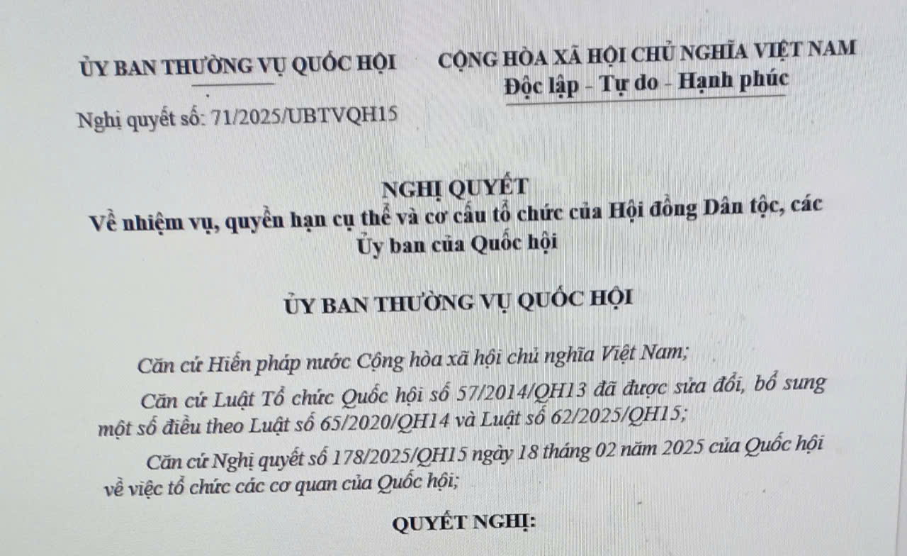 Cơ cấu tổ chức của Hội đồng Dân tộc, các Ủy ban của Quốc hội
