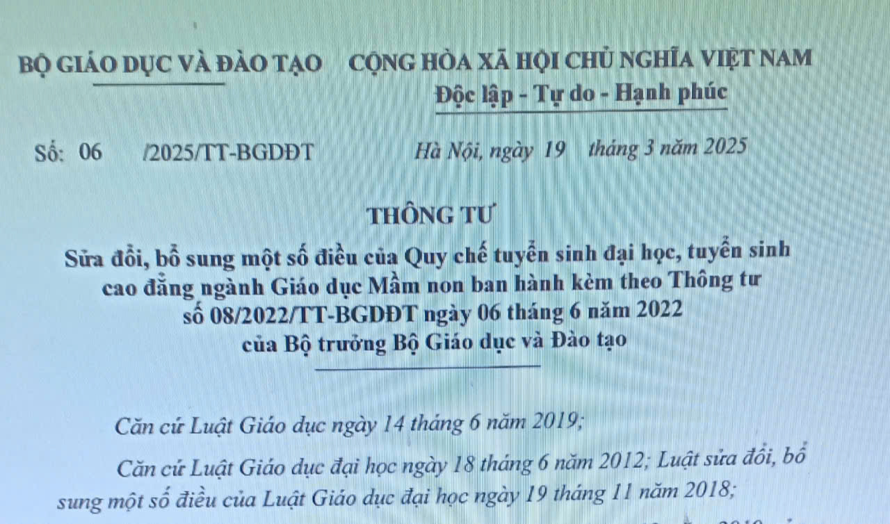 Sửa đổi quy định về tổ chức xét tuyển thẳng từ 05/05/2025