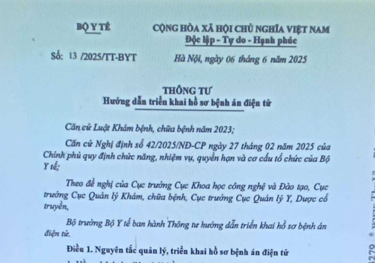 Lộ trình triển khai hồ sơ bệnh án điện tử 