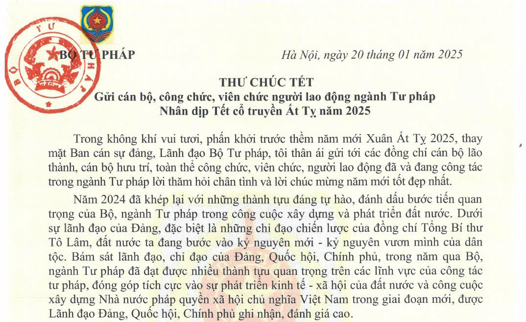 THƯ CHÚC TẾT