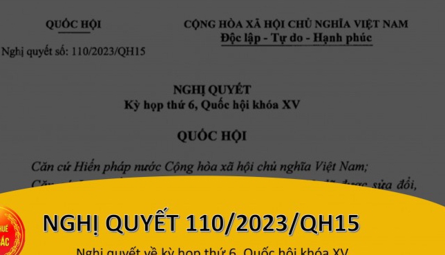 Quy định chính sách giảm thuế giá trị gia tăng theo Nghị quyết số 110/2023/QH15 ngày 29/11/2023 của Quốc hội