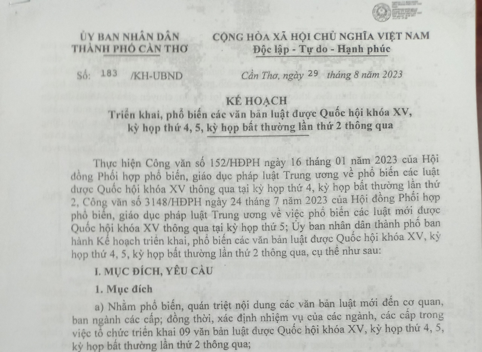 Triển khai, phổ biến các văn bản luật được Quốc hội khóa XV, kỳ họp thứ 4, 5, kỳ họp bất thường lần thứ 2 thông qua