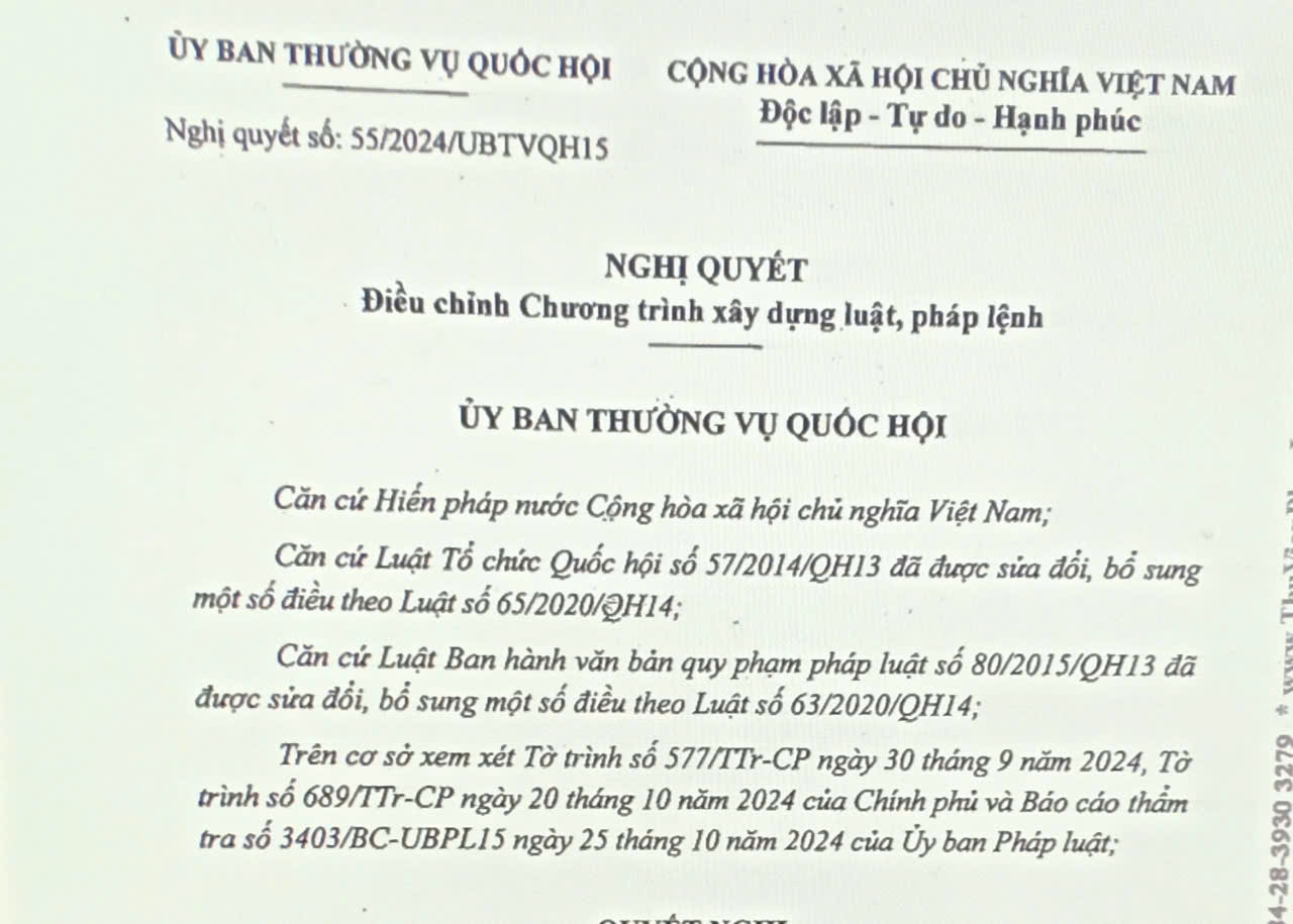 Bổ sung 02 dự án Luật vào Chương trình xây dựng luật, pháp lệnh năm 2025