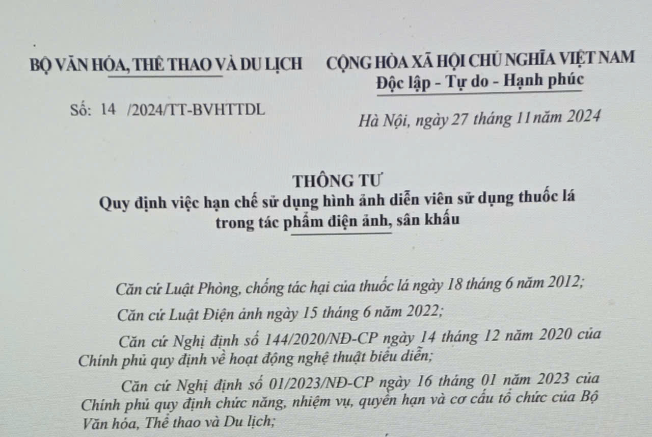 04 trường hợp được sử dụng hình ảnh diễn viên sử dụng thuốc lá trong tác phẩm điện ảnh