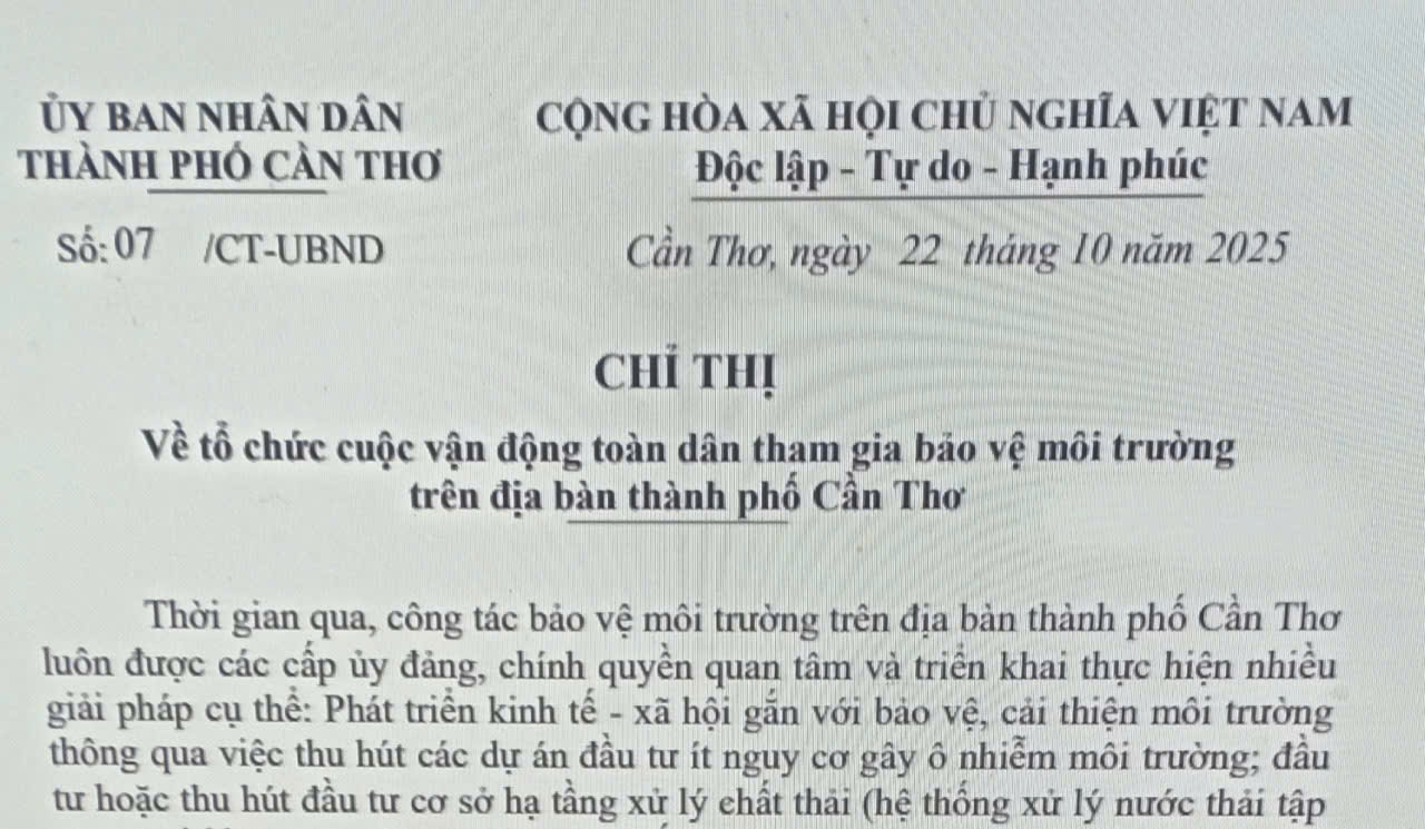 Cần Thơ vận động toàn dân tham gia bảo vệ môi trường 