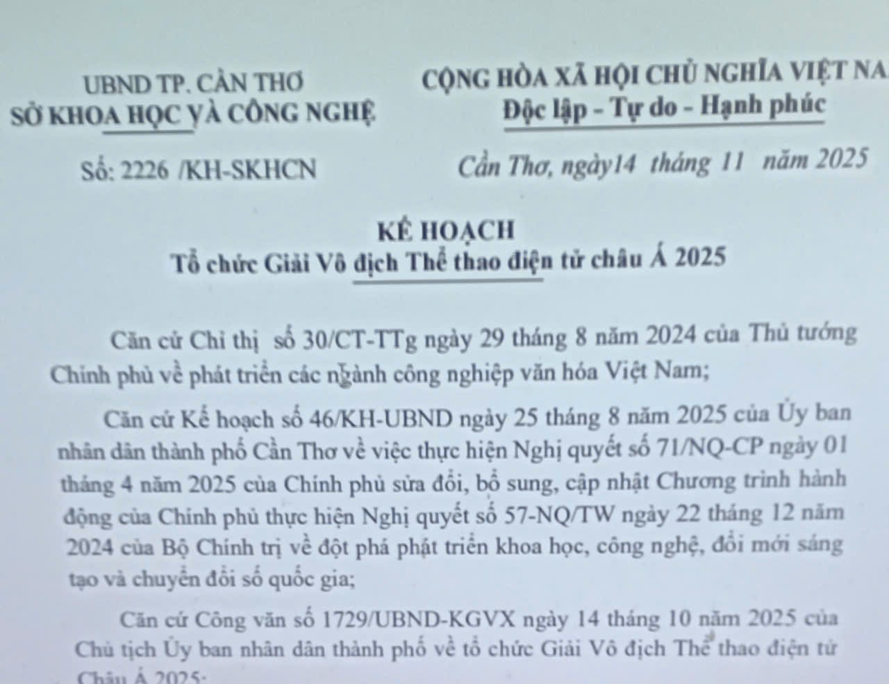Tổ chức Giải Vô địch Thể thao điện tử châu Á 2025