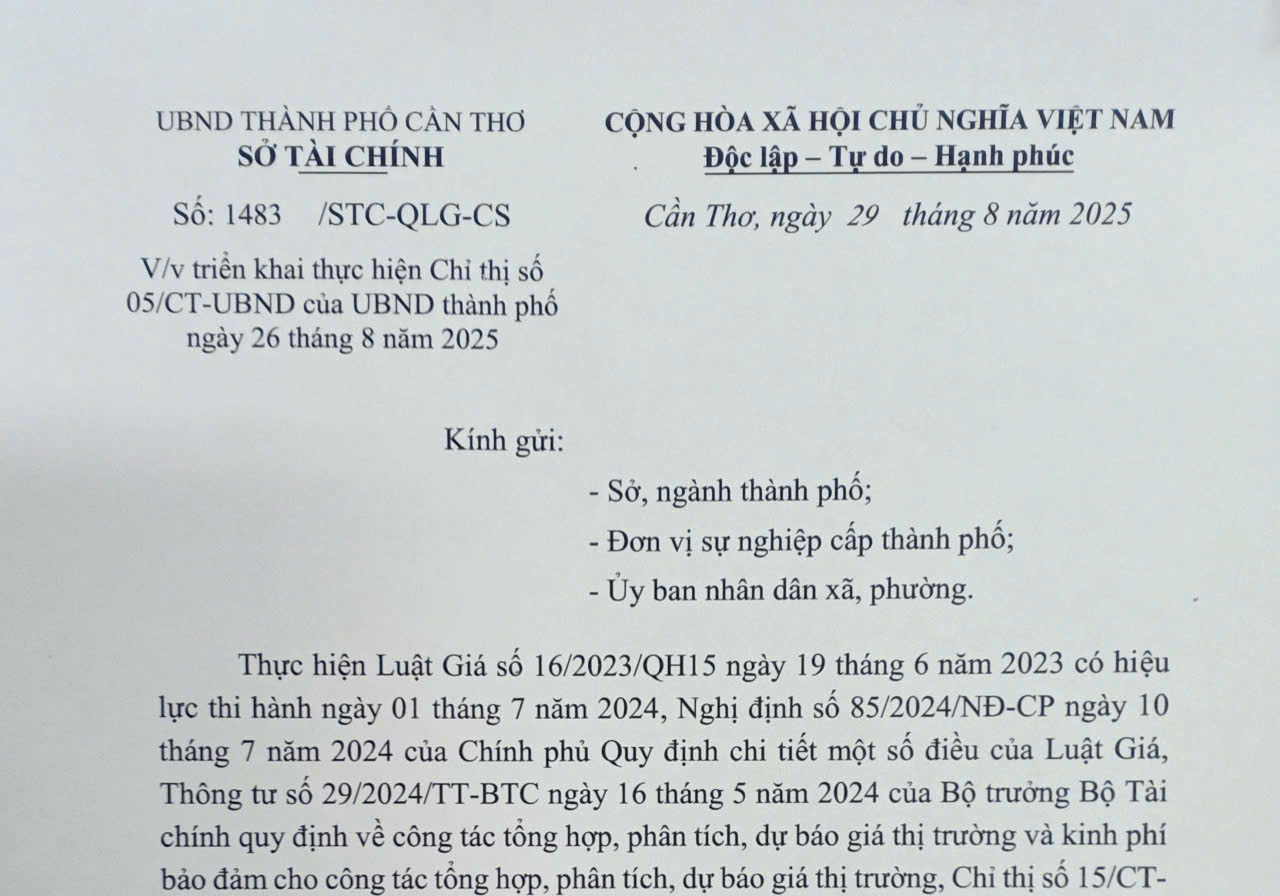 Triển khai thực hiện Chỉ thị số 05/CT-UBND của UBND thành phố ngày 26 tháng 8 năm 2025