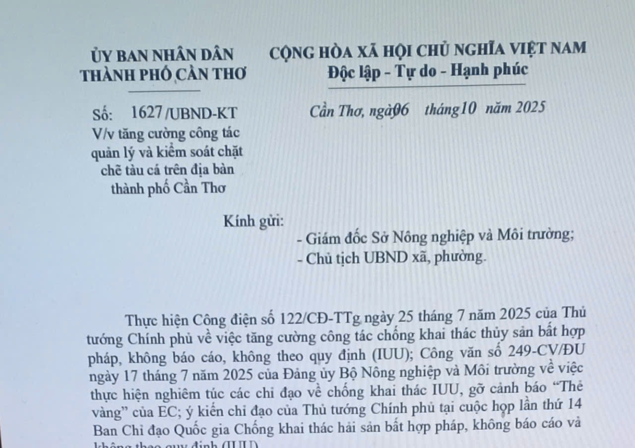 Tăng cường công tác quản lý và kiểm soát chặt chẽ tàu cá trên địa bàn thành phố Cần Thơ