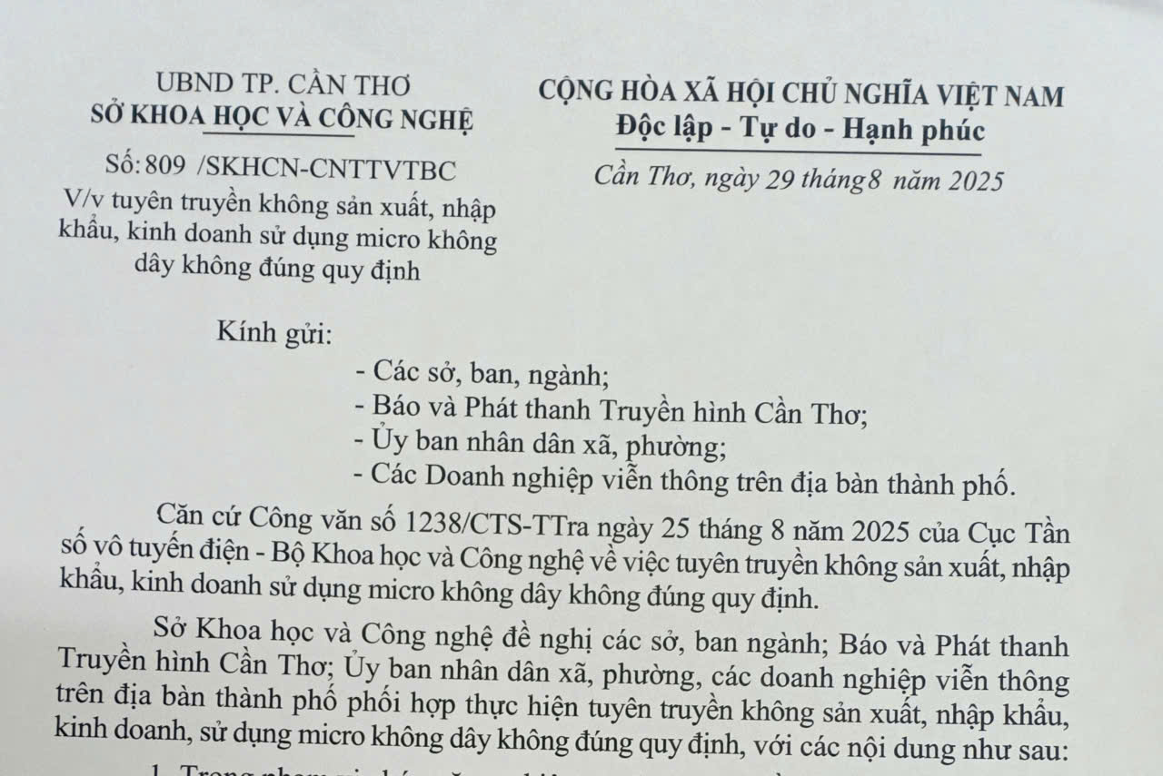 Tuyên truyền không sản xuất, nhập khẩu, kinh doanh sử dụng micro không dây không đúng quy định