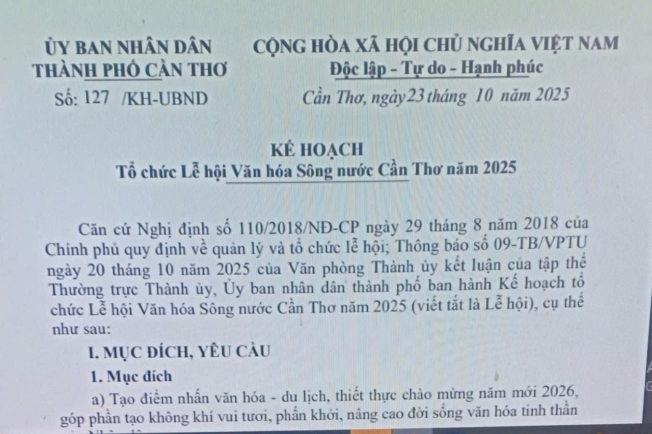 Cần Thơ Tổ Chức Lễ Hội Văn Hóa Sông Nước: Khai mạc bằng Diễu hành "Sắc màu sông nước", Drone Show và Pháo hoa