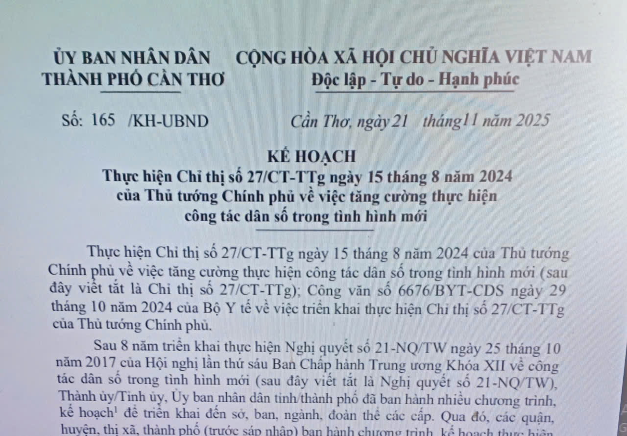Thực hiện Chỉ thị số 27/CT-TTg ngày 15 tháng 8 năm 2024 của Thủ tướng Chính phủ
