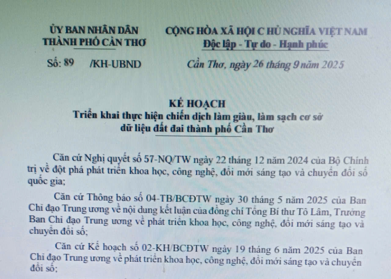 Triển khai thực hiện chiến dịch làm giàu, làm sạch cơ sở dữ liệu đất đai thành phố Cần Thơ