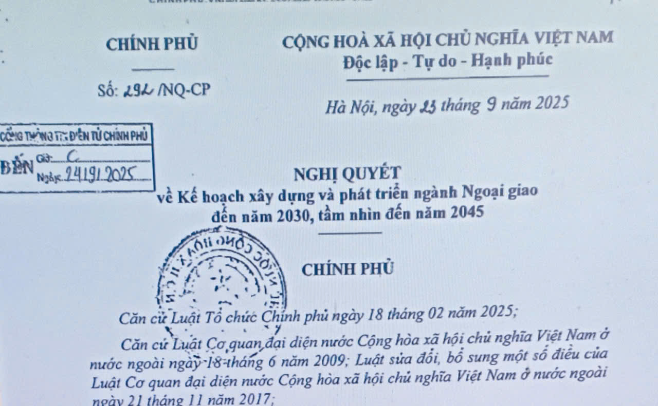 Chính phủ ban hành Nghị quyết về Kế hoạch xây dựng và phát triển ngành Ngoại giao đến năm 2030, tầm nhìn đến năm 2045