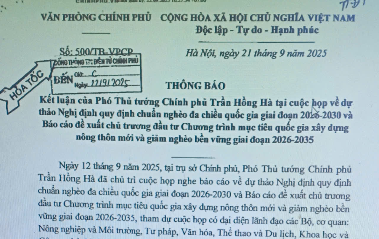 Dự thảo Nghị định quy định chuẩn nghèo đa chiều quốc gia giai đoạn 2026-2030 