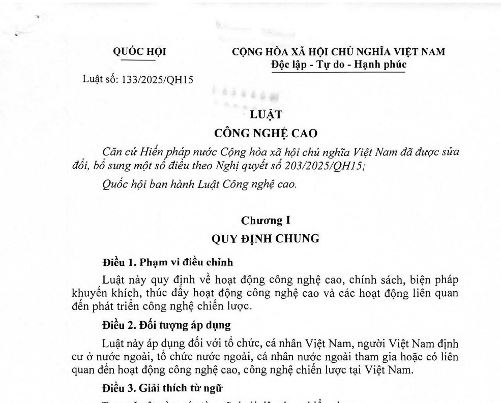 Quy định về thúc đẩy phát triển hệ sinh thái công nghệ cao và cơ sở hạ tầng kỹ thuật
