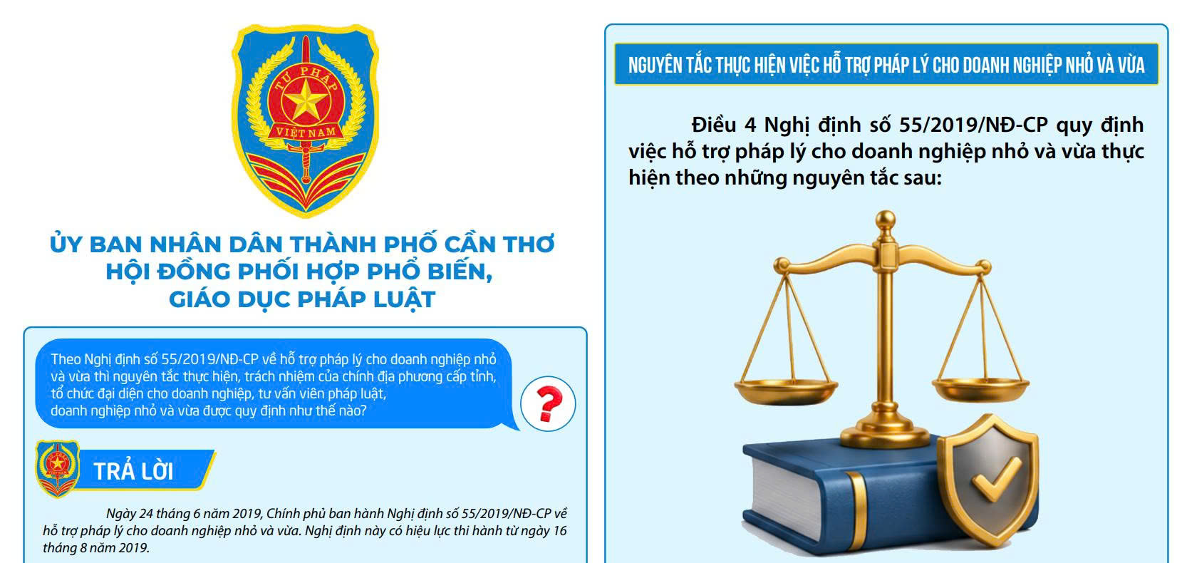 Theo Nghị định số 55/2019/NĐ-CP về hỗ trợ pháp lý cho doanh nghiệp nhỏ và vừa thì nguyên tắc thực hiện, trách nhiệm của chính địa phương cấp tỉnh, tổ chức đại diện cho doanh nghiệp, tư vấn viên pháp luật, doanh nghiệp nhỏ và vừa được quy định như thế nào?