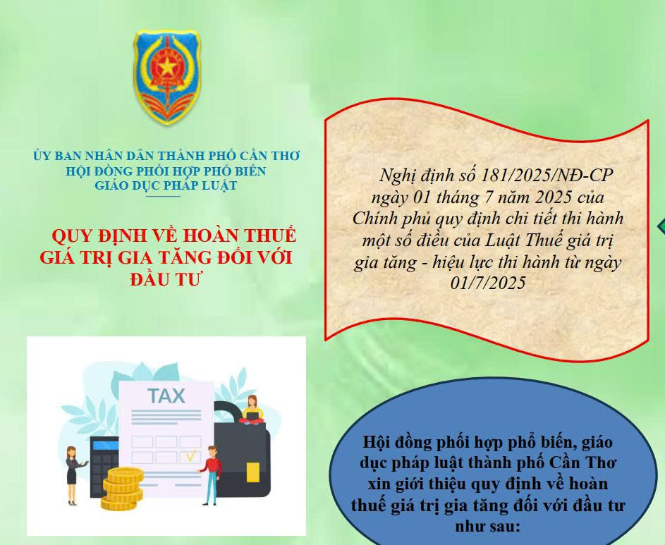 Quy định về hoàn thuế giá trị gia tăng đối với đầu tư