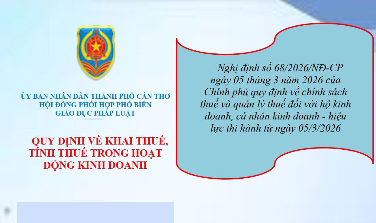 Quy định về khai thuế, tính thuế trong hoạt động kinh doanh