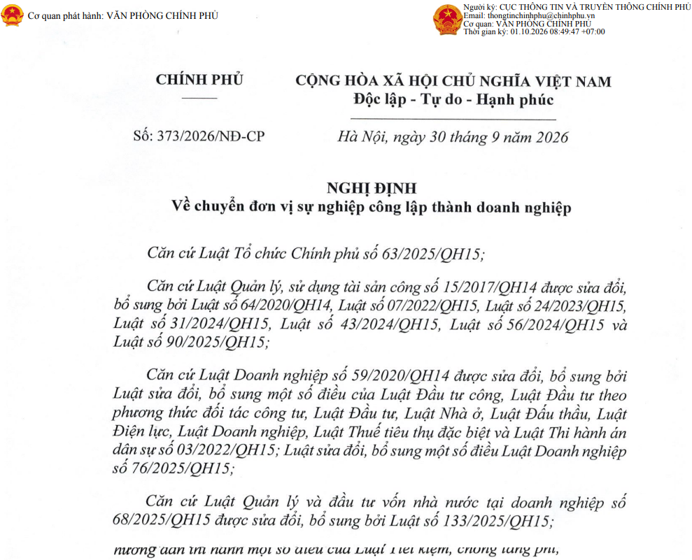 Quy định về chuyển đơn vị sự nghiệp công lập thành doanh nghiệp