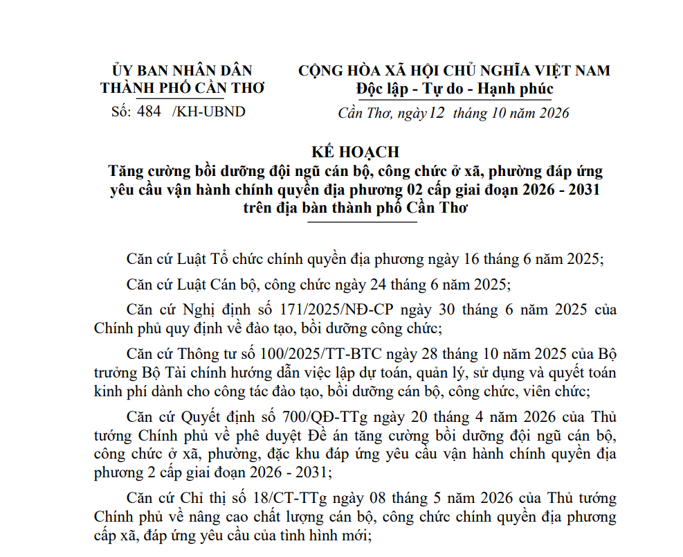 Nhiệm vụ và giải pháp tăng cường bồi dưỡng đội ngũ cán bộ, công chức cấp xã đáp ứng yêu cầu vận hành chính quyền địa phương 02 cấp