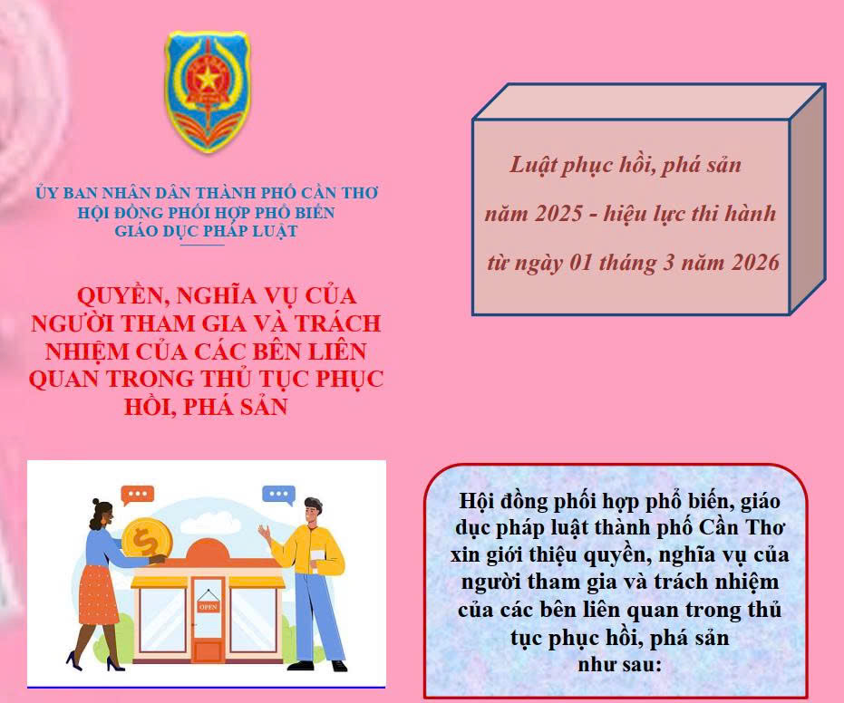 Quyền, nghĩa vụ của người tham gia và trách nhiệm của các bên liên quan trong thủ tục phục hồi, phá sản