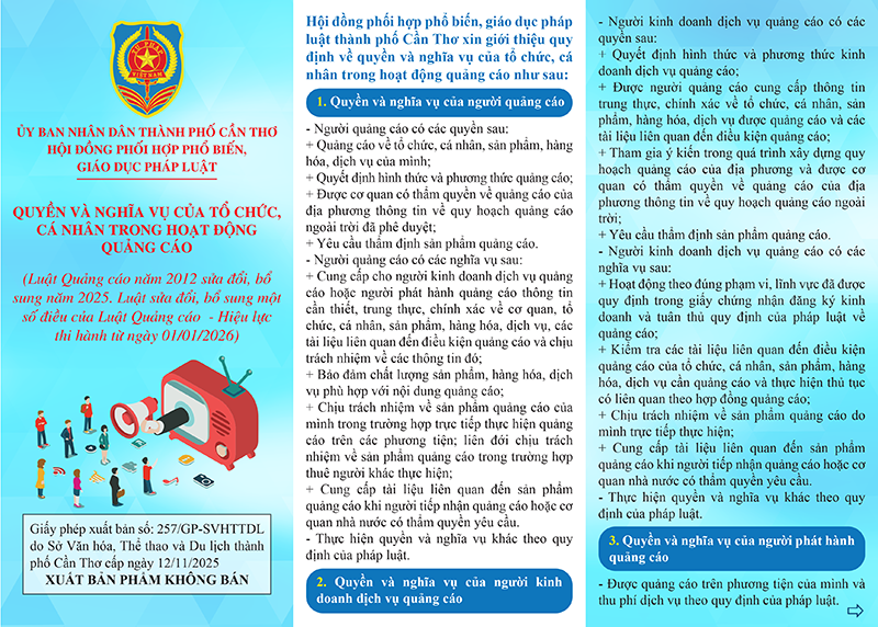 QUYỀN VÀ NGHĨA VỤ CỦA TỔ CHỨC, CÁ NHÂN TRONG HOẠT ĐỘNG QUẢNG CÁO